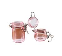 Zambuph 1/6 Scale Dolls House Miniature Storage Jar Adds Realism To Dollhouse Scenes In Charming Way Crafted Pp And Stainless Steel Dollhouse Furniture Storage Jar Miniature Decor, pink