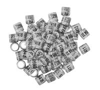 Zambuph 100pcs for Dove Rings Aluminium Plastic Leg Bands for Pigeons Enhanced Identification Racing Multicolor, White