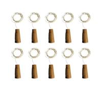 Zambuph 10pcs/Set Night Light Wine Bottle Lights Nighttime Ambiance and Relaxation Plastic Wine Bottle Lights with Cork, Warm White