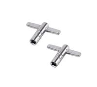 Zambuph 2 Pieces Drum Zinc Alloy T Shaped Wrench Square Mouth Tuning Instrument Considerate Design Percussion Universal Spanner