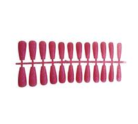 Zambuph 24 Pieces Fake Nails Coffin Style Fingernail Patch Artificial Glitter Nail Tips DIY Supplies Manicure Art Tool, rose red
