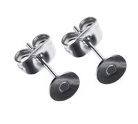 Zambuph 400 Sets Earrings Blank Base with Plug Findings Popular Personality Silver Color Ear Backs Daily Jewelry Making Tool Party