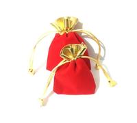 Zambuph 50Pcs Gift Bags Gilt-Edged Soft Jewelry Storage Chinese Style Bag Cute Drawstring Cloth Packaging Pouches Sack Christmas