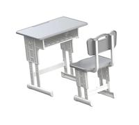 Zambuph Adjustable Mini Desk Accommodates Various Play Scenarios Range Of Heights Diverse Mini Doll Scenes While Chair Height Can Be Adjusted Between 6.8cm/2.68inch And 8cm/3.15inch , Gray