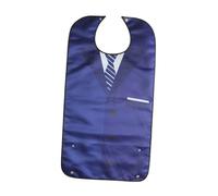 Zambuph Adult Bib with Comfortable Adjustable Snap Closure Creative Suit Pattern Fashionable Clothing Protector Easy to Clean Reusable Adult Bib Polyester Machine Washable, Style A