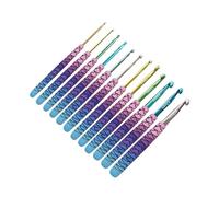 Zambuph Alluring Crochet Hooks Set Aluminum 12 Pieces Ergonomic Tools For Beginners Yarn Crafting Happiness Smooth. Ergonomic Soft Grip Handle Crocheting Sewing Tool