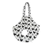 Zambuph And Easy To Pack Away. Easy To Pack Away Chicken Harness Portable And Versatile Chicken Companion Carrier Sling Holder Purse Sling, Black and white, One size fits all