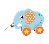 Zambuph Animal Push And Pull Along Toy Designed For Learning Partners Encouraging Motor Skill Development And Active Play Animal Push And Pull Along Toy Developmental Toys, Elephant, 17.5x5.3x15.8cm