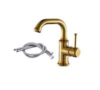 Zambuph Antique Basin Faucet With Black Oil Brushed Bronze Brushed Low Noise Copper Retro Rotating Faucet 1. Copper, Gold Short Style