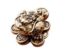 Zambuph Artsy Brass Money Toad Table Decoration Souvenir Gift Item To Share Prosperity With Friends And Family Chinese Resin Lucky Money Frog Statue Crafts Tabletop Resin Wealth Fortune Toad Figurine