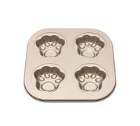 Zambuph Baking Pan Cat Paw Nonstick Grids Even Heat Distribution Bake Tray Bakeware Pans Fondant Cake Biscuit Cupcake Muffin, 4 Light Golden