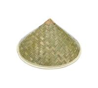 Zambuph Bamboo Hat Japanese Samurai Crafts Suitable For Creative Handicrafts Travel Outdoor Adventures Tapered DIY Arts Crafting Wide Brim Cap Headwear Thick Fishing Tourism, Green, 42cm for Adults