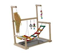 Zambuph Bird Play Gym Wood Perch Stand Represents Joyful Climbing Swing Play Birds Active And Happy Every Day Small Bird Stand Toys Exercise Supplies