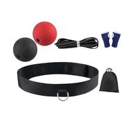 Zambuph Boxing Ball Headband Set For Kids Adults Adjustable Head Band Fun Exercise While Developing Hand Eye Coordination Skills Adjustable Head Band Boxing Ball Game Exercise, Red and Black, 43x3cm
