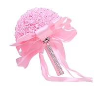 Zambuph Bridal Bouquet Wedding Bridal Bouquets Artificial Roses Flowers Exceptional Ensuring Lasting Beauty At Every Celebration Bride Bouquet Confession, pink, 26x22.5CM