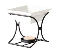 Zambuph Ceramic Tealight Holder Serves As Beautiful Centerpiece While Delivering Long Lasting Aromatherapy Effects At Home Candle Aroma Diffuser Aroma Candle Warmer Desktop, Black, 9.3x9.4cm