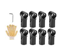 Zambuph Chain Link Fence Clamps Set Includes Wrench Gloves 8 T Pipe Clamps Cold Rolled Steel High Hardness Durable Tee Chain Link Fence End Rail Accessories