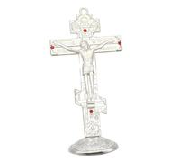 Zambuph Christian Home Goods Prayer Utensils Distinctive Jesus Cross Statue Designed To Inspire Spirituality In Every Room Christian Home Goods Prayer Utensils Easy Install, silvery