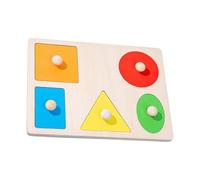 Zambuph Classic Grasping Board Toys Educational Puzzles Motor Skills Recognition Three Dimensional Puzzle Sorting Stacking Fun Educational Puzzles Numbers Shape Recognition Toy, Five Holes Square