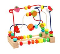 Zambuph Colorful Bead Maze Toy Educational Kids Playtime Beads Roller Toys Eye Coordination Development Multifunctional Bead Maze Toy Is Made Selected Wood Preschool Educational Beads Math Colorful
