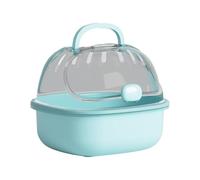 Zambuph Comfortable Hamster Carrier Cage Transparent Small Animals Travel Cage Daily Adventures Small Animal Carrier Provides Ample Space For Pet To Move, blue, 20x18x16cm