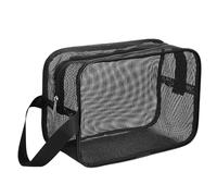 Zambuph Cosmetic Bag with Nylon Handle Lightweight Portable Mesh Travel Business Trip Easy to Store Without Taking Up Space Portable Mesh Toiletry Bag Zipper Pouch Camping