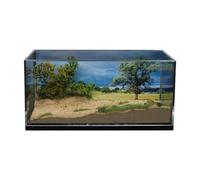 Zambuph Country Road Backdrop Board With Model Car Scene Diorama And Storage Box For Office Display 1/64 Scale Simulation Car Backdrop Scene Model Diorama Is Made Of PVC