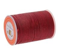 Zambuph Crafting Efficiency with 55 Meters Sewing Waxed Thread Leather Bags Shoes and Jewelry Making Made Polyester Yarn Textile Round Waxed Thread String Cord, Deep Red, 0.8mm