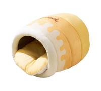 Zambuph Cuddly Cat Bed Hideout With Plush Comfortable Space For Small Pets Reliable Sleeping Nest For Pets All Year Round Cat Bed Snooze Sleeping Cozy Kitty For, yellow, M