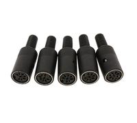 Zambuph DIN Pin Female Plug Connector Mouse Keyboard Connector Easy Installation Customized Cord With 5 Pieces Female Adapter Keyboard Mouse DIY DIN 3 4 5 6 7 8 Pin, Black, 8