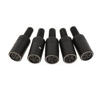 Zambuph DIN Pin Female Plug Connector Mouse Keyboard Connector Easy Installation Customized Cord With 5 Pieces Female Adapter Keyboard Mouse DIY DIN 3 4 5 6 7 8 Pin, Black, 4