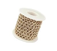 Zambuph DIY Jewelry Findings Materials Twisted Cross Cable Chain for Unique Necklace Making, Golden, 5Meters
