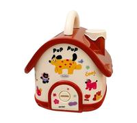 Zambuph DIY Piggy Bank Toy Cartoon Piggy Bank With Key Lock With Two Insertion Methods For And Banknotes. Paired Key Storage Box, red