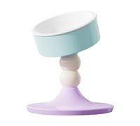 Zambuph Dog Cat Bowl Dish Adjustable Height Easy To Clean Non Slip Mat For Indoor Making Easier For Cat To Also Has 20° Adjustable Angle To Meet Different, blue white violet, 125x125mm