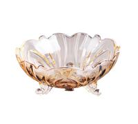 Zambuph Durable And Easy To Clean Crystal Glass Fruit Bowl For Modern Homes Creative Household Coffee Table Candy Pot Versatile, Amber