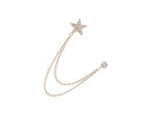Zambuph Durable Lion Brooch Brooch Lapel Pin Long Chain Women Men Versatile Jewelry For Various Attire Five Pointed Star Men's Vintage Tie Clips