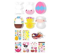 Zambuph Easter DIY Decor Kit With Egg Ornament Cartoon Stickers Fun Removable Stickers For Young Designers Crafting Cartoon Charm Easter Egg Tree Decorations
