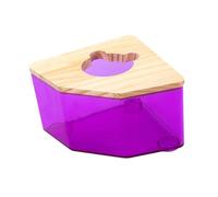 Zambuph Easy Clean Hamster Sand Bath Box Stylish Acrylic Bathtub With Wooden Lids Pets Making Easy For To Watch Hamster Bath Hideout Sand Container For Chinchilla Gerbil