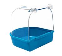 Zambuph Easy To Clean Bird Bath Box Cage For Small Birds Including Parakeets And Finch Enjoying Comfortable Bathing Small Brids Parakeet Canary Budgerigar Lovebirds, Blue, 13.5x14x13cm