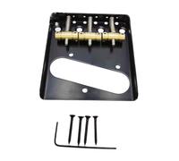Zambuph Electric Guitar Bridge Fixed Guitar Bridges Set Replacement Sturdy Practical Kit Comes With All Installation Accessories Bridge Tailpiece Fixed Saddle DIY, black, 7.6x8.5cm