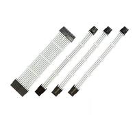 Zambuph Extension Power Cable PC Case Sleeved Flexible Connectors Computer Supply Nylon Lightweight Wear-resistant Cord Set Adapter, White