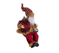 Zambuph Festive Office Children Santa Claus Doll Dwarf Gnome Show Collectible Sitting Ornaments, red gold, 13.78x7.09 Inch