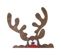 Zambuph Festive Wall Sticker for Christmas Easy Application and Removal Transform Home Decor Cloth Christmas Window Stickers, Big elk Antlers