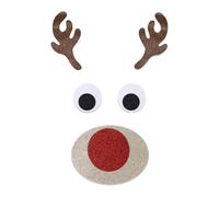 Zambuph Festive Wall Sticker for Christmas Easy Application and Removal Transform Home Decor Cloth Christmas Window Stickers, Elk Head