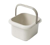 Zambuph Foot Bath Spice with Portable Attributes Foot Soaker Tub Features Massage Rollers at Home Pampering Experience Bath Basin for Soaking Feet Footbath Bucket, White, 21.5x25x23.5cm