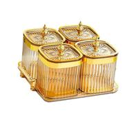 Zambuph Fruit Container With Lid Snack Organizer Multi Functional Keeping Snacks Fresh Including Dried Fruits Nuts Divided Serving Platter Dried Fruit Snack Tray, Brown, 4 grids