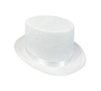 Zambuph Goth Funky Cosplay Headgear Prop Ceremonial Creative Top Hat For Men Stage Performances And Cosplay Shows Fancy Dress Formal Costume Hat Jazz Flat Top, White, M