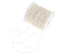 Zambuph Half Round Pearl String Beads Stylish Pearl Strands Garland Exceptional Wedding Favors Creative DIY Crafts And Stunning Decoration Trims String Beads, Beige, 50m