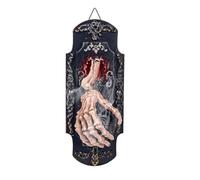 Zambuph Halloween Funny Doorbell Accompanied By Movement Of Bones And Claws Induction Spray Door Lock Light And Sound Red Glow