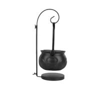 Zambuph Halloween Witch Jar Candy Holder For Trick Or Treat ABS Black Plastic Tabletop Decoration Halloween Decorations Indoor, No light style